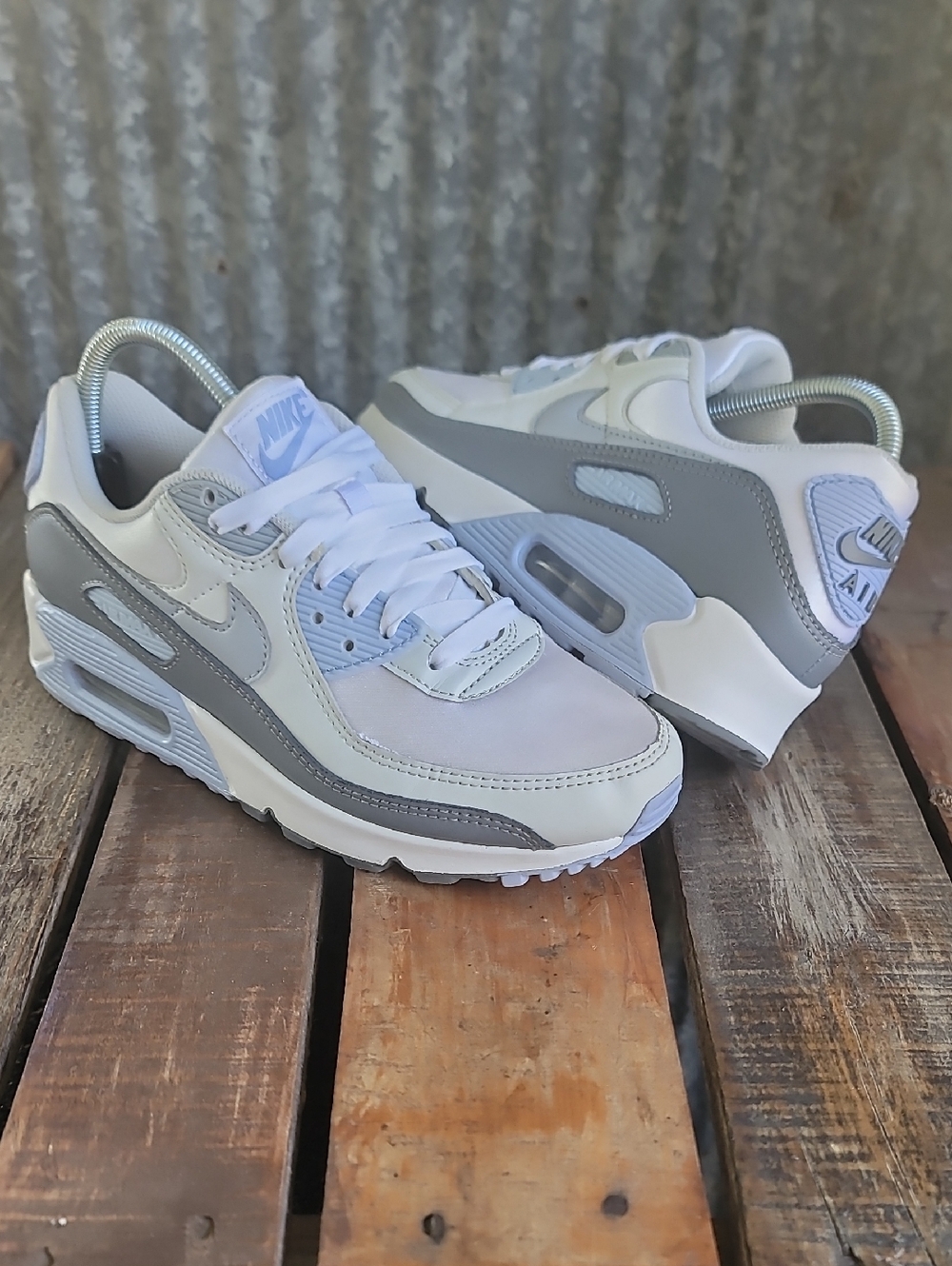 Nike White Air Max 90 🔥"Cobalt Bliss"🔥 Wmns 8 Great Condition Ships Today - Picture 3 of 13